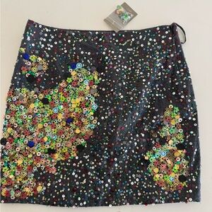 NWT Maeve Anthropologie Multicolor Sequin skirt sz 2